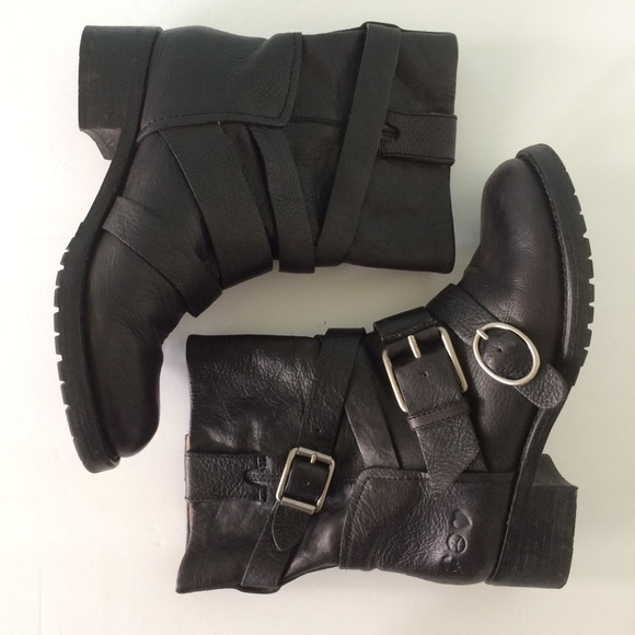 Lucky Brand Shoes - Lucky Brand Astrid Black Leather Biker Boots, 6.5M